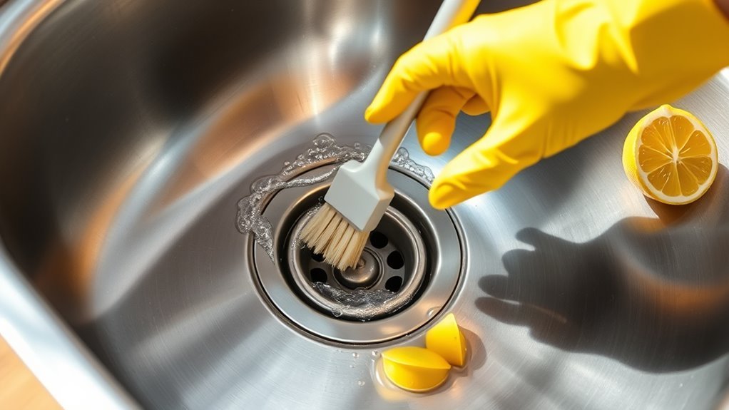 clean kitchen sink drain