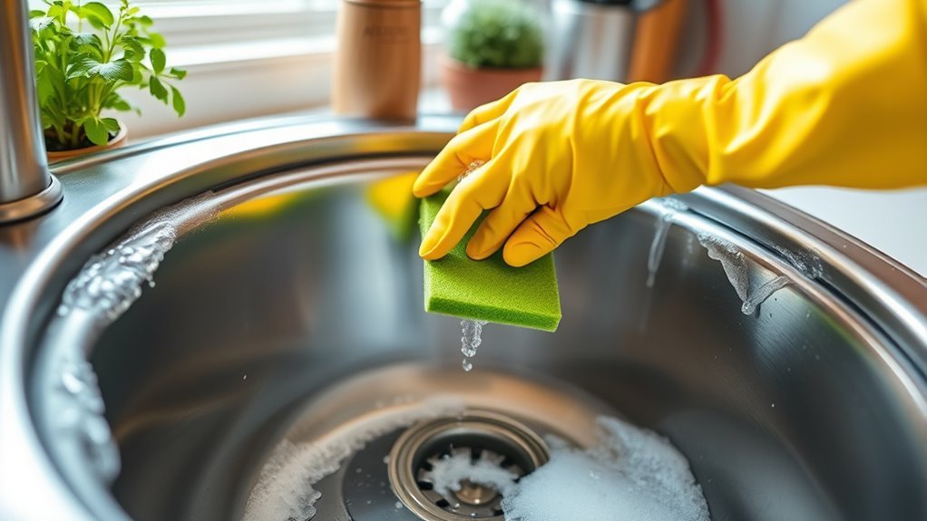 clean kitchen sink effectively