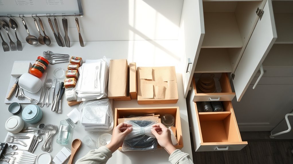 declutter kitchen before packing