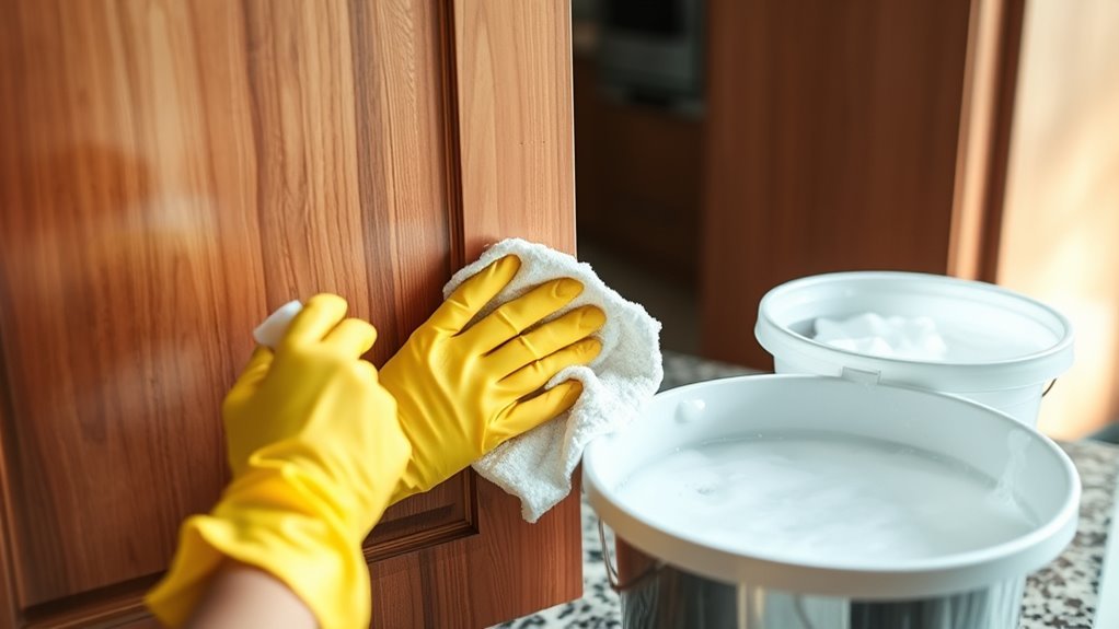 degrease kitchen cabinets effectively
