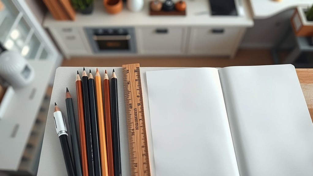 How to Draw a Kitchen: A Step-by-Step Guide 2 essential drawing tools prepared
