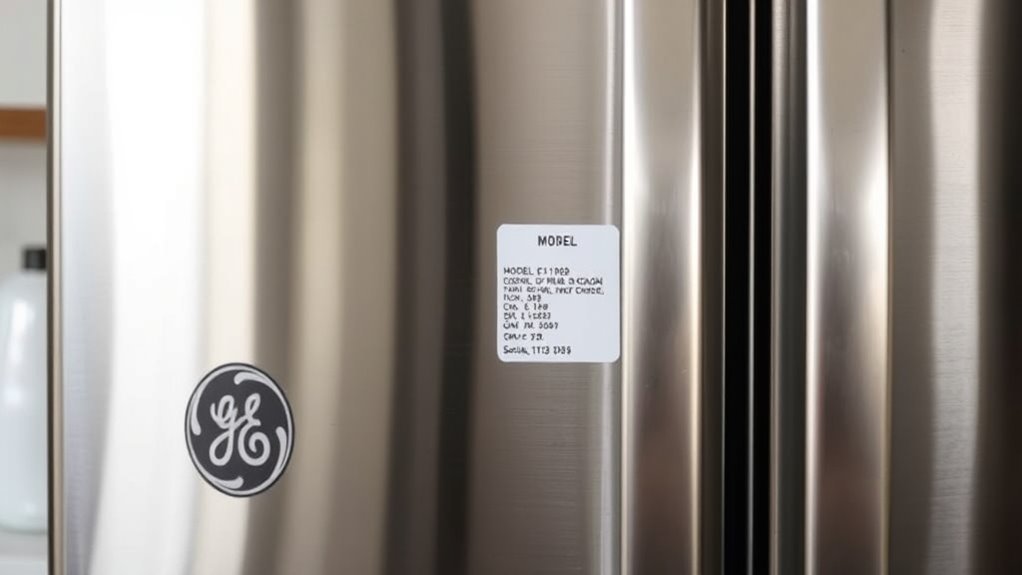 finding ge refrigerator model