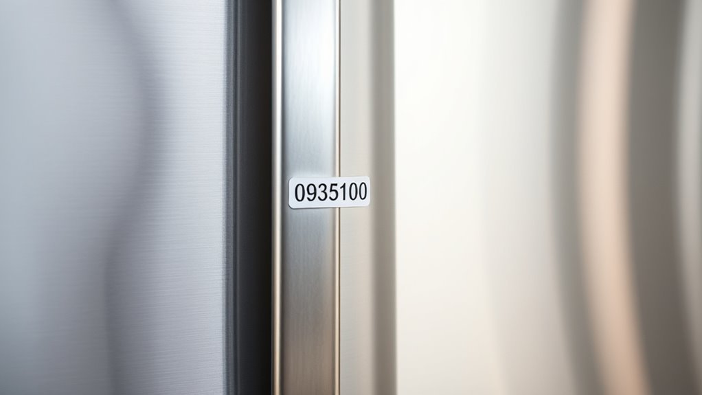 locate fridge serial number