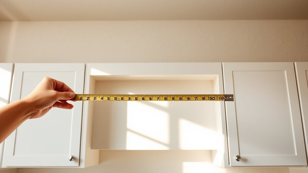 measure space above cabinets