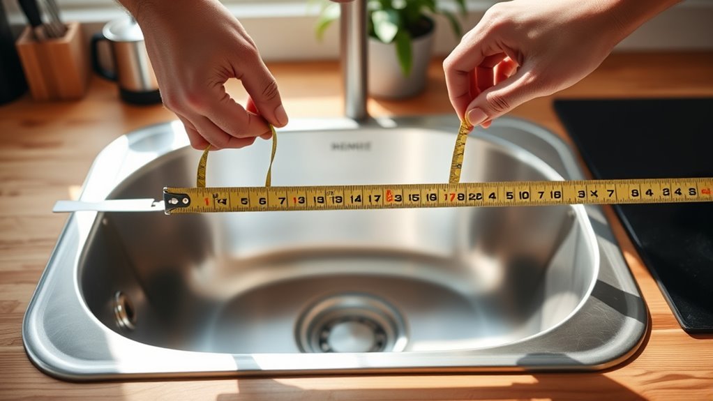 measuring kitchen sink dimensions