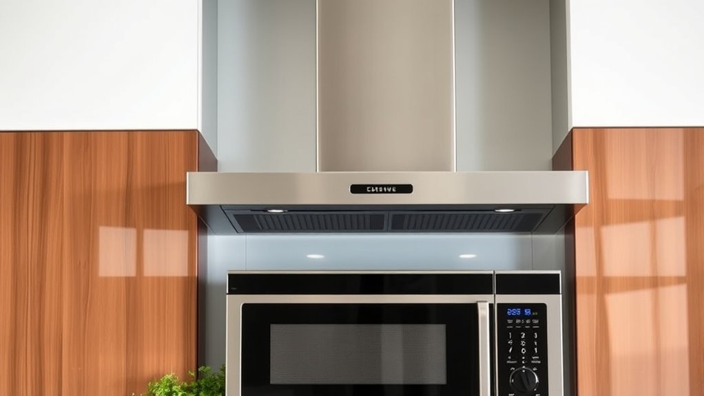 microwave integrated kitchen vent hood