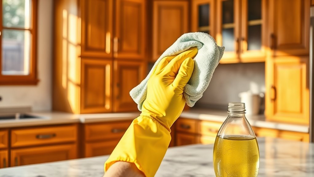 prepare cabinets for cleaning