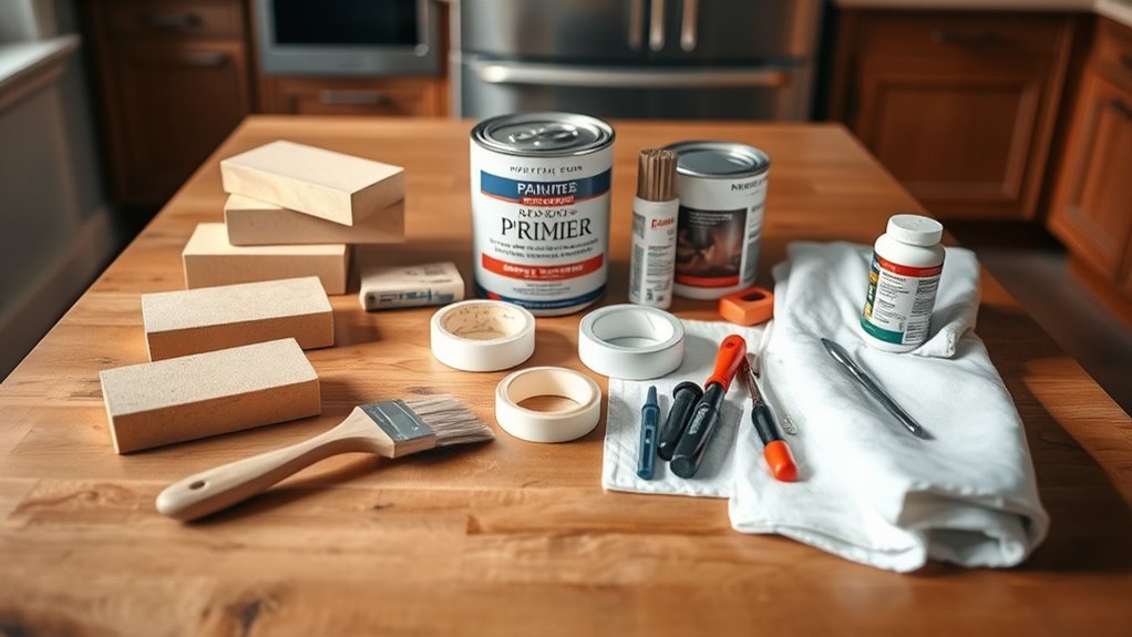 How to Refinish Kitchen Cabinets: A Step-by-Step Guide 2 prepare tools for refinishing