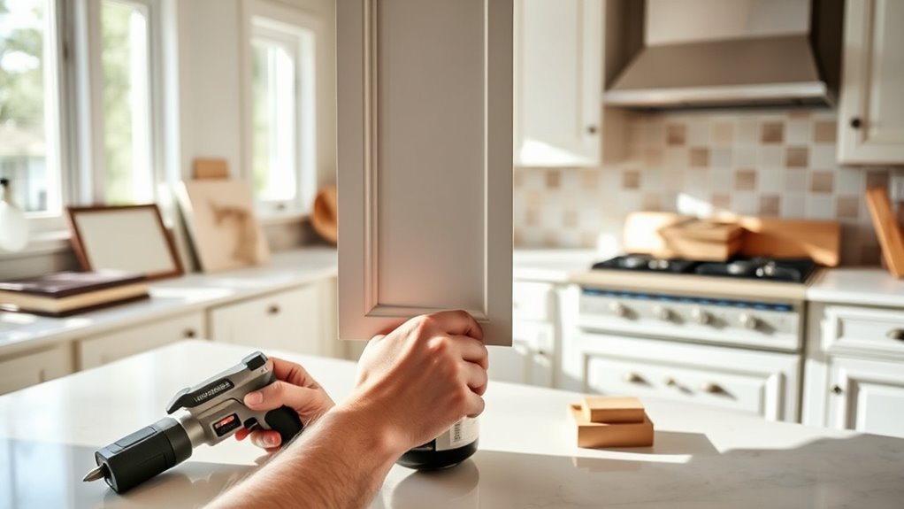 refinish kitchen cabinets easily