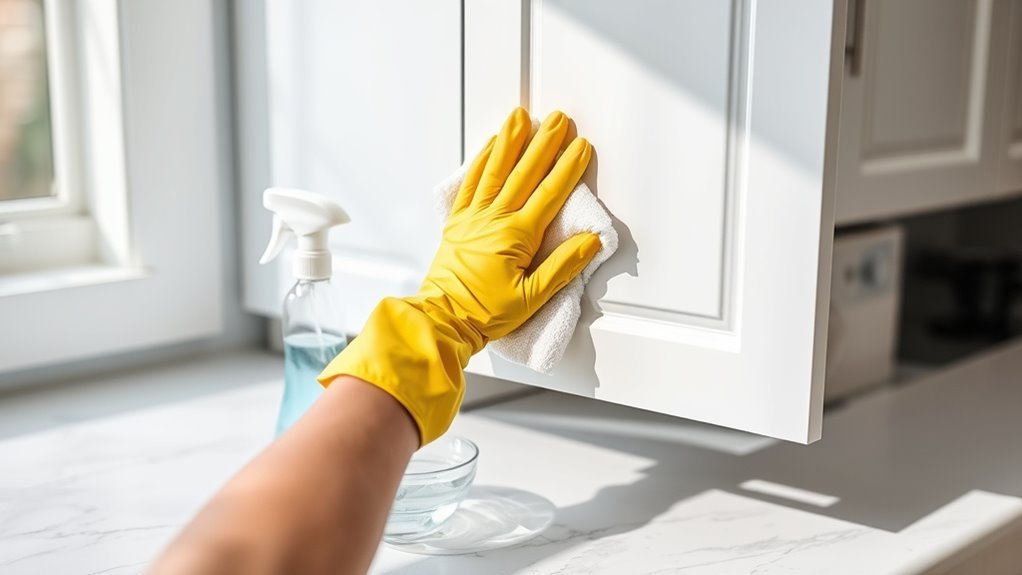 remove grease from cabinets