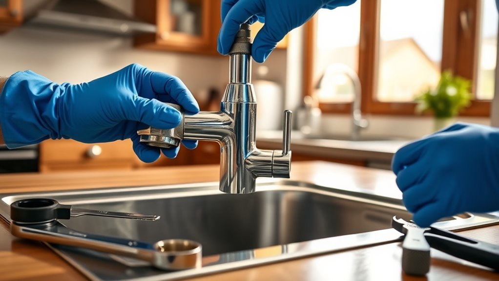 replace kitchen faucet easily