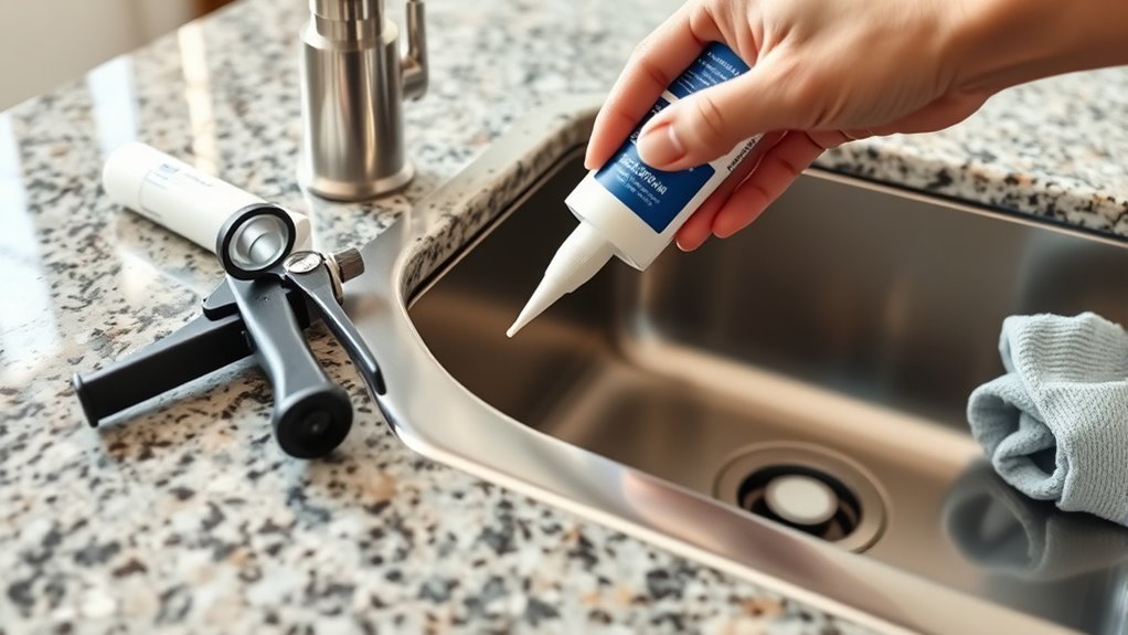 seal sink to countertop