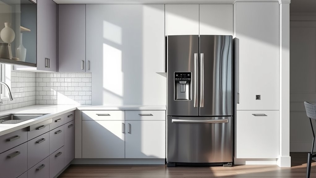 sleek built in refrigerator design