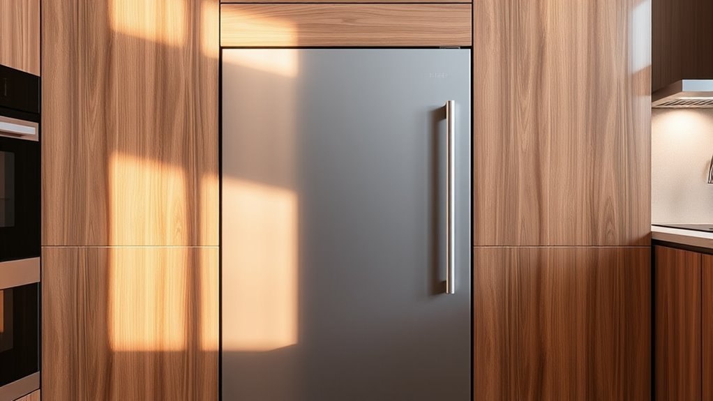 sleek space saving integrated fridge