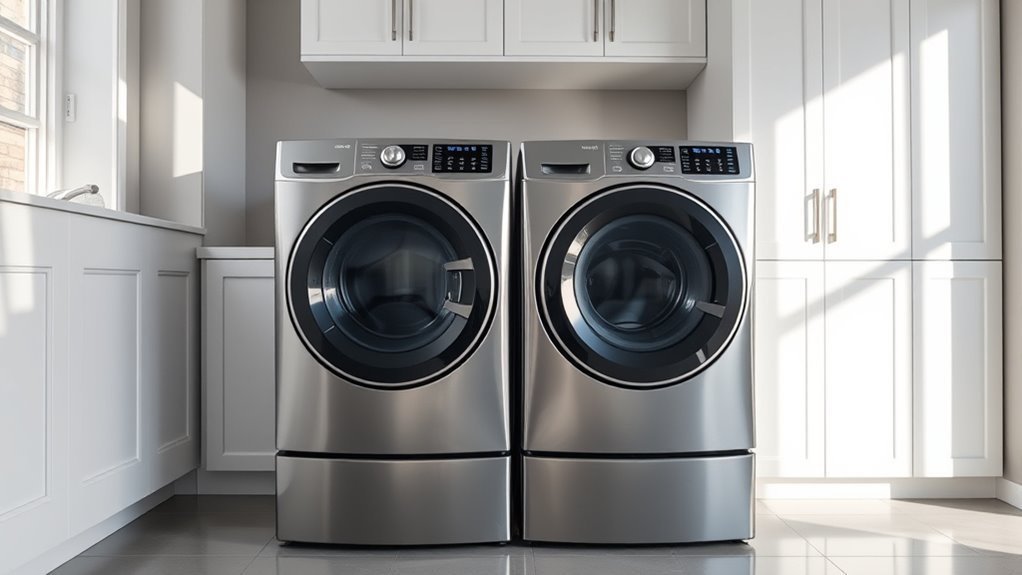 stainless steel laundry appliances