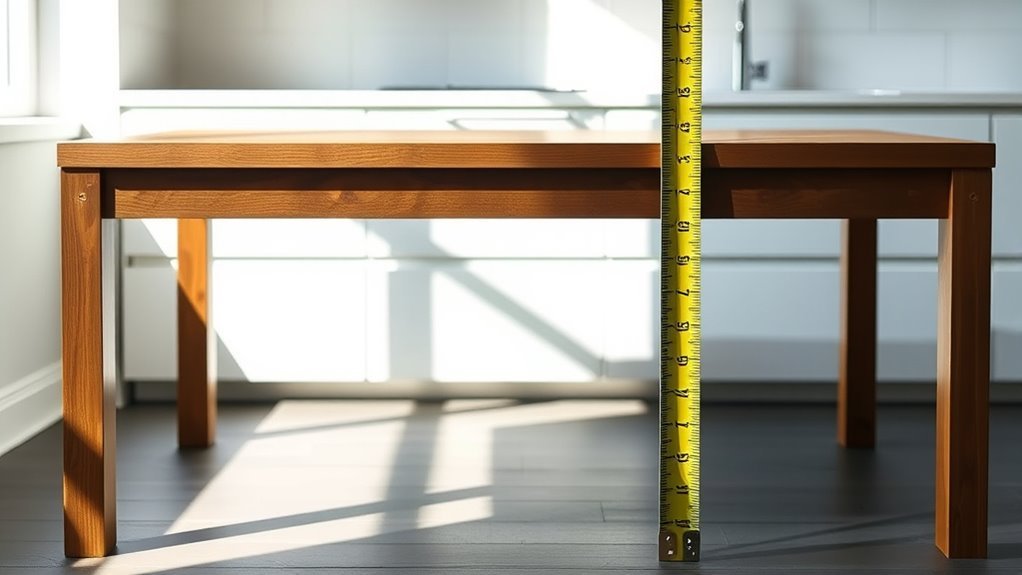 standard kitchen table heights