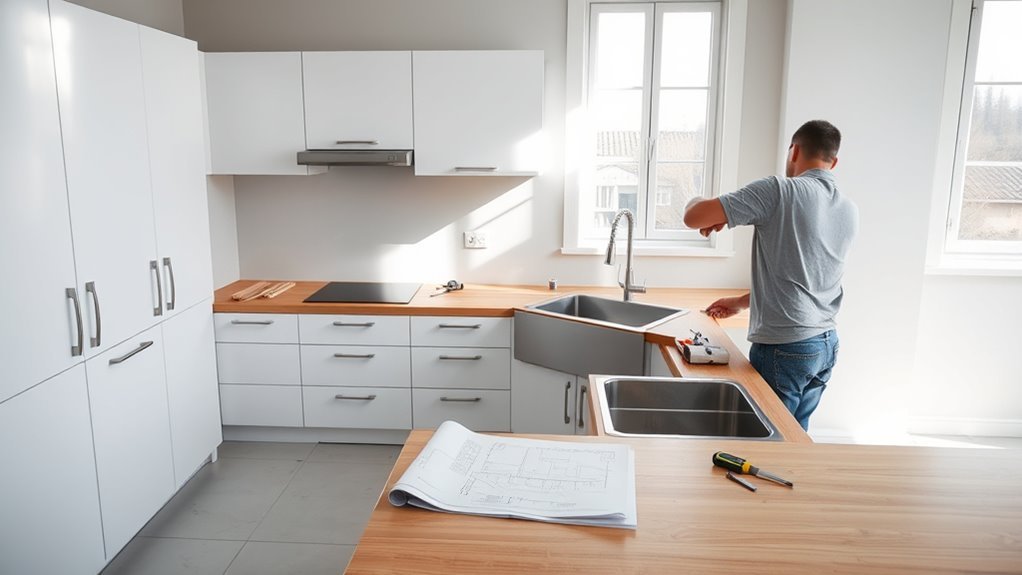 step by step kitchen fitting