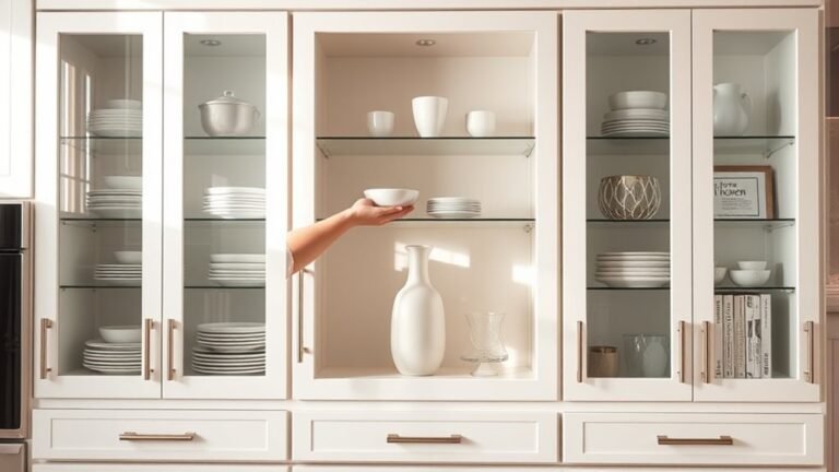 styling glass kitchen cabinets