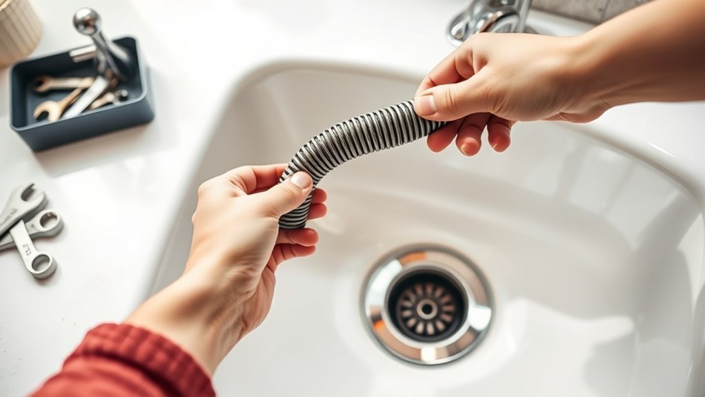 unclogging a kitchen sink